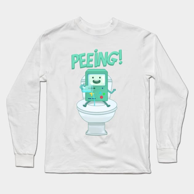 Time to pee // BMO Long Sleeve T-Shirt by ilustraelleg